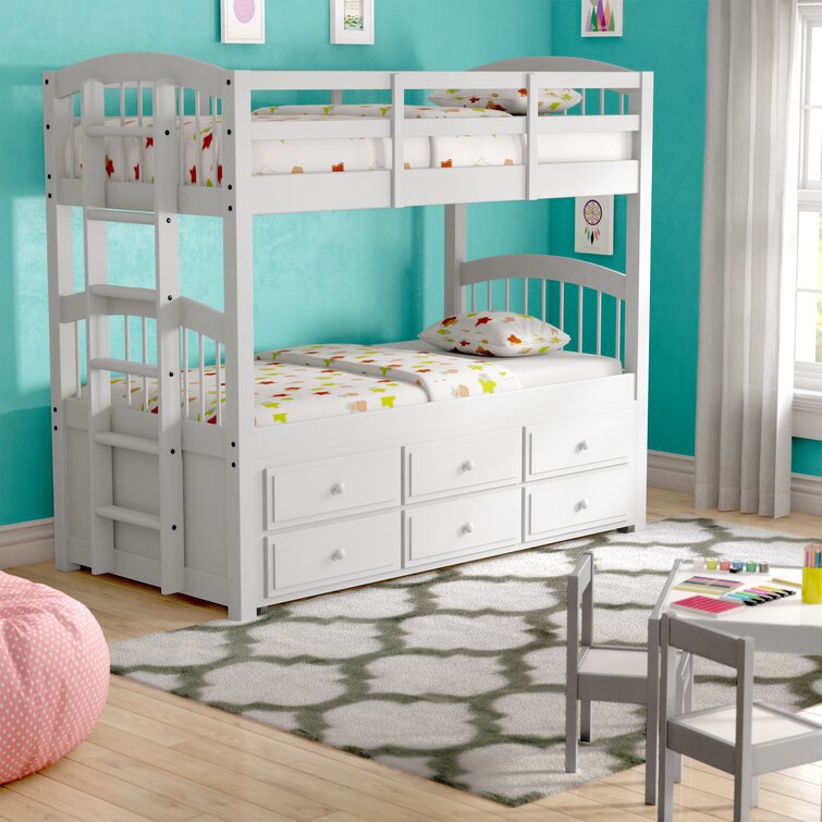 Harriet bee tena bunk bed with clearance storage and trundle bed frame